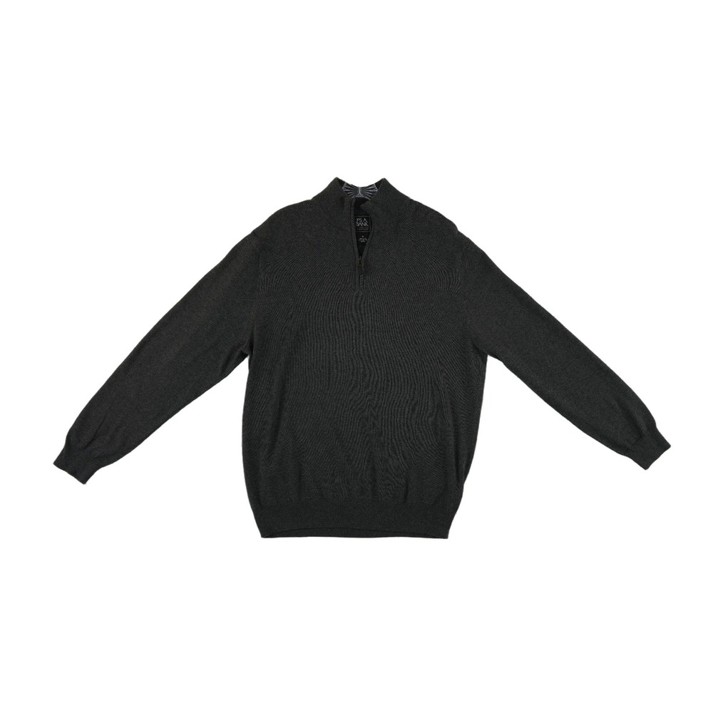 Jos A Bank Traveler Sweater‎ Men's Size XL Charcoal 100% Pima Cotton Quarter Zip